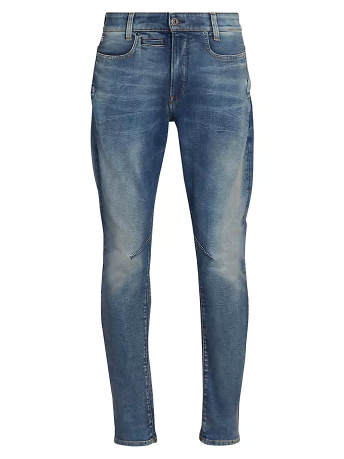 

Джинсы узкого кроя D-Staq стрейч с эффектом потертостей 3D G-Star Raw, синий