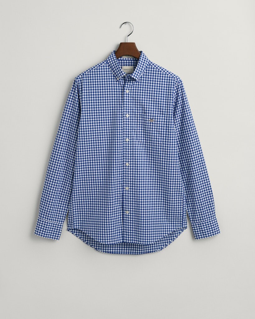 

Рубашка Gant Regular Fit Popeline Bluse mit Vichy Karo, синий