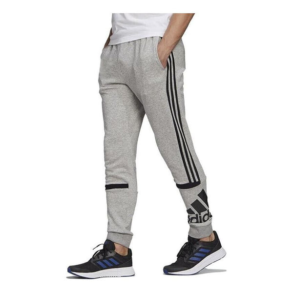 Спортивные штаны adidas Logo Printing Contrasting Colors Bundle Feet Sports Pants Gray, серый