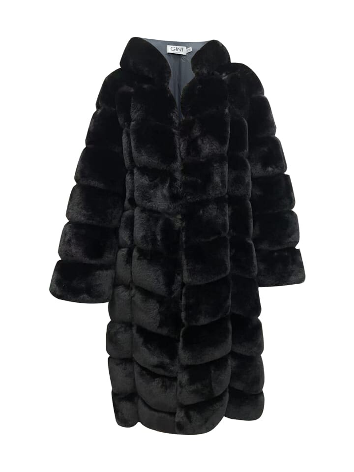 

Пуховик GINI LONDON Gini Panelled Hooded Longline Fur, черный