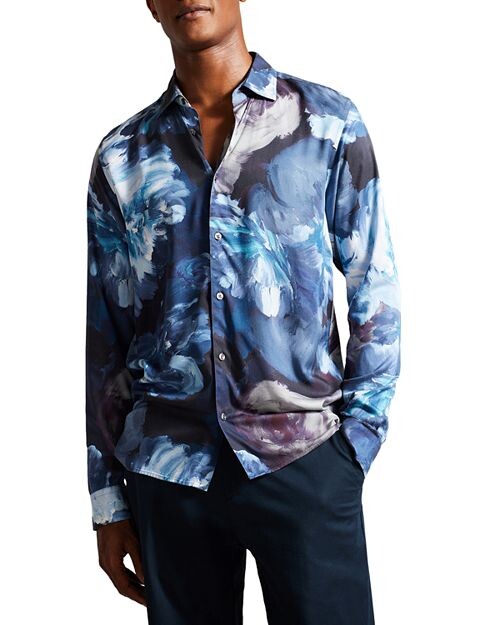 

Рубашка стандартного кроя Bitonto с ярким цветочным принтом Ted Baker, цвет Blue