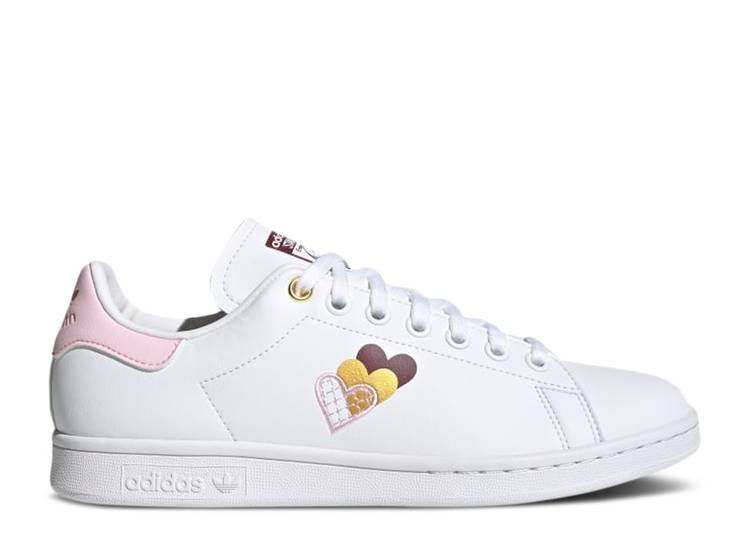 Adidas stan smith sales pink heart