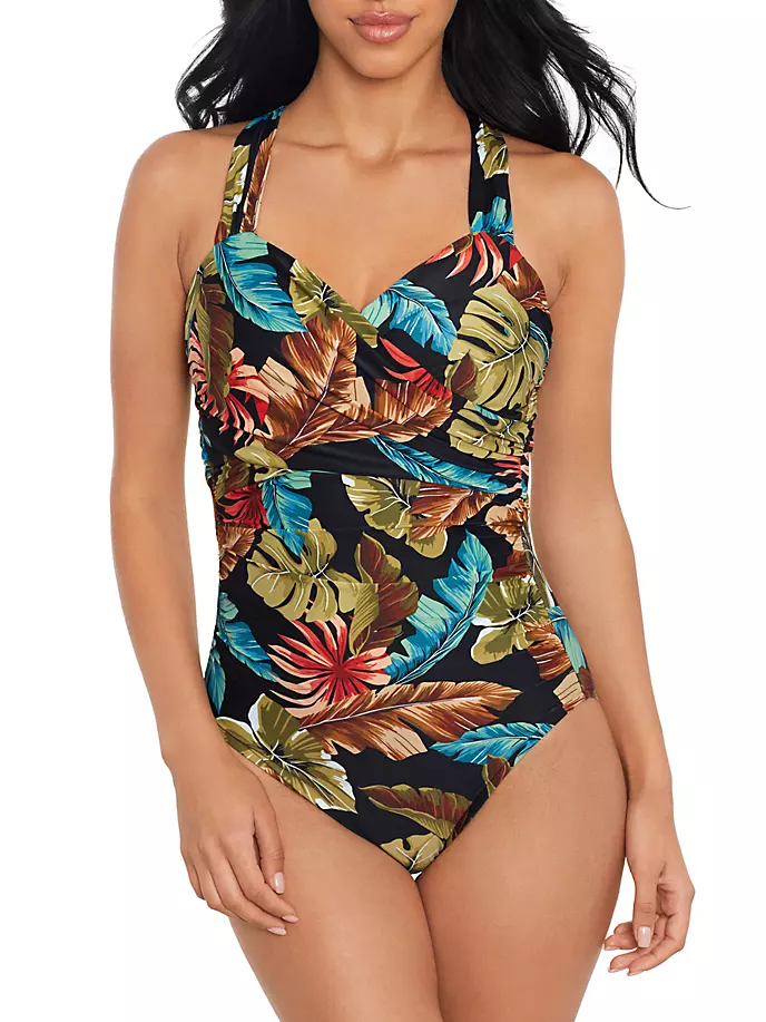 

Сплошной купальник Aloe Nico Palm Magicsuit Swim, Plus Size, черный