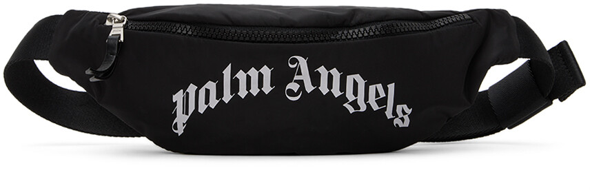 

Детская черная поясная сумка с изогнутым логотипом Palm Angels