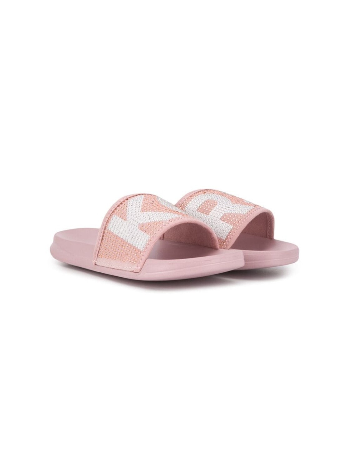 

Michael Kors Kids декорированные шлепанцы с логотипом, розовый