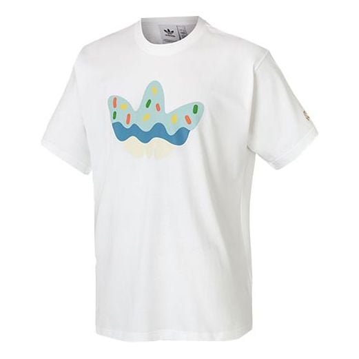 

Футболка adidas originals x melting sadness Crossover Funny Logo Printing Round Neck Short Sleeve White T-Shirt, мультиколор