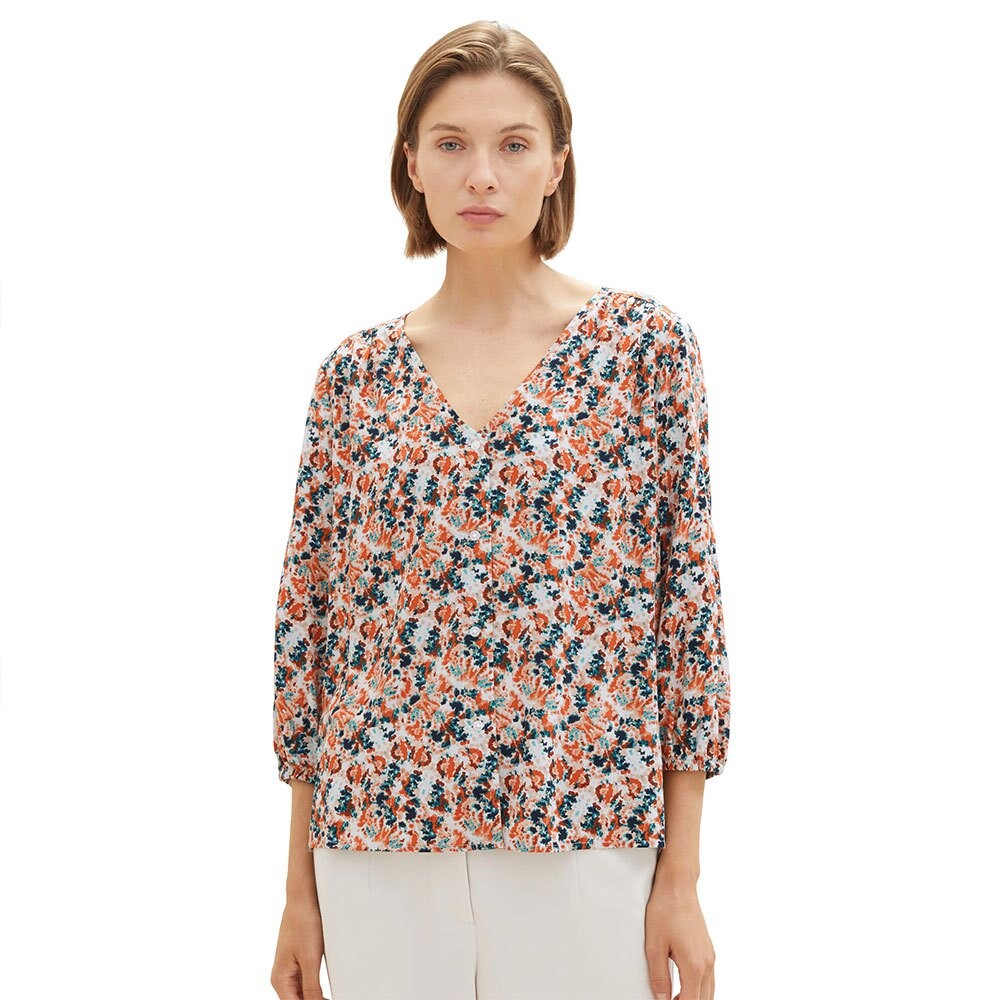 

Блузка Tom Tailor 1037898 Printed V-Neck, разноцветный