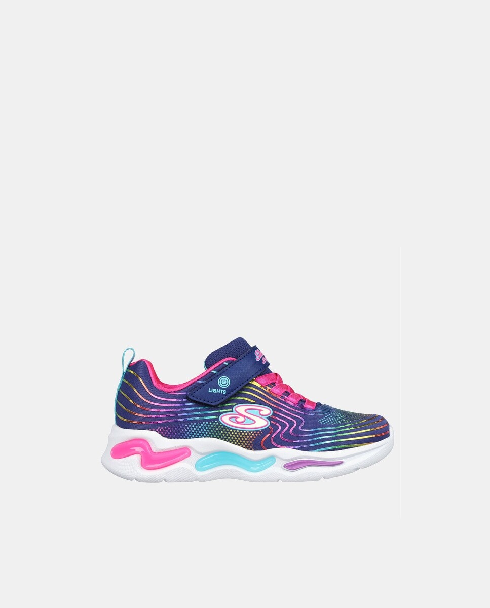 

Полукеды для девочек S Lights Wavy Beams с подсветкой Skechers, темно-синий
