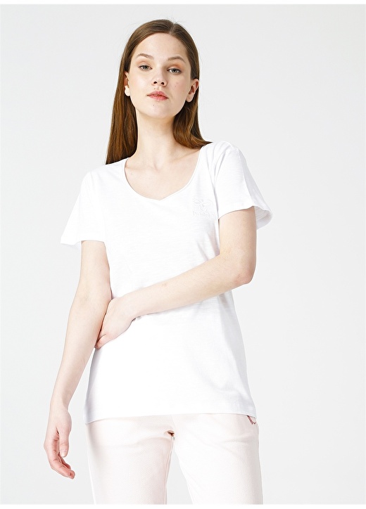 Белая женская футболка Hummel футболка женская mia белая размер s