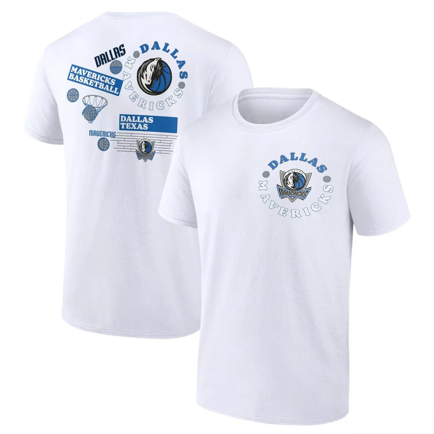 

Мужская белая футболка с логотипом Fanatics Dallas Mavericks Street Collective