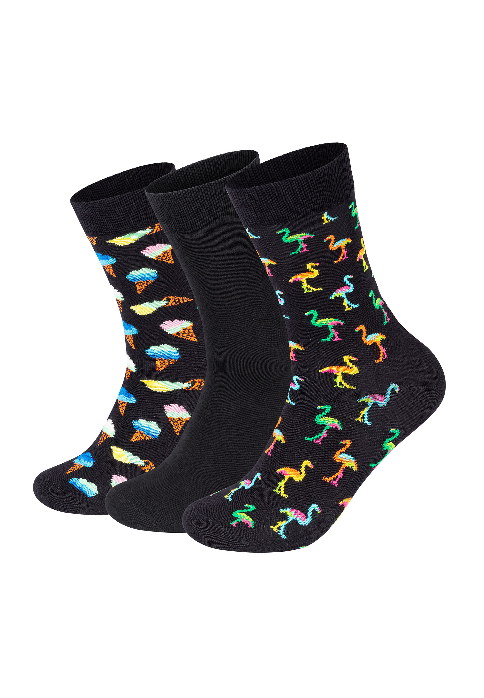 Носки Happy Socks 3 Pack Ice Cream Solid Flamingo Socks, цвет multi_coloured