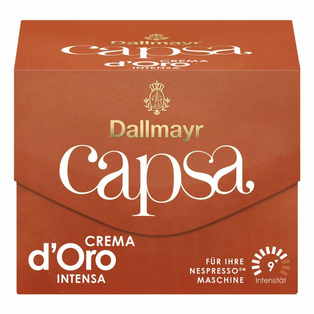 

Dallmayr Capsa Crema dOro Intensa, капсула, совместимая с Nespresso, кофейная капсула, жареный кофе, кофе, 10 капсул, 56 г Mega-Paradies