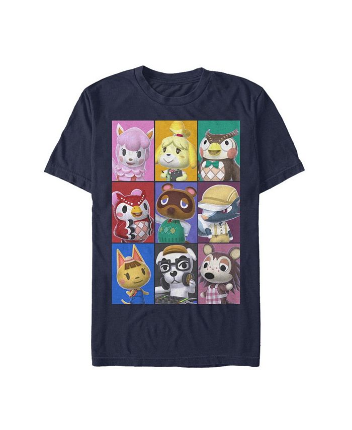 цена Мужская футболка с короткими рукавами и плакатом в стиле фолк-ежегодника Nintendo Animal Crossing Towns Fifth Sun, синий