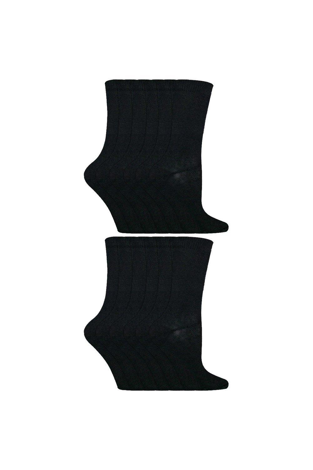 Набор из 12 пар простых школьных носков из бамбука Sock Snob, черный