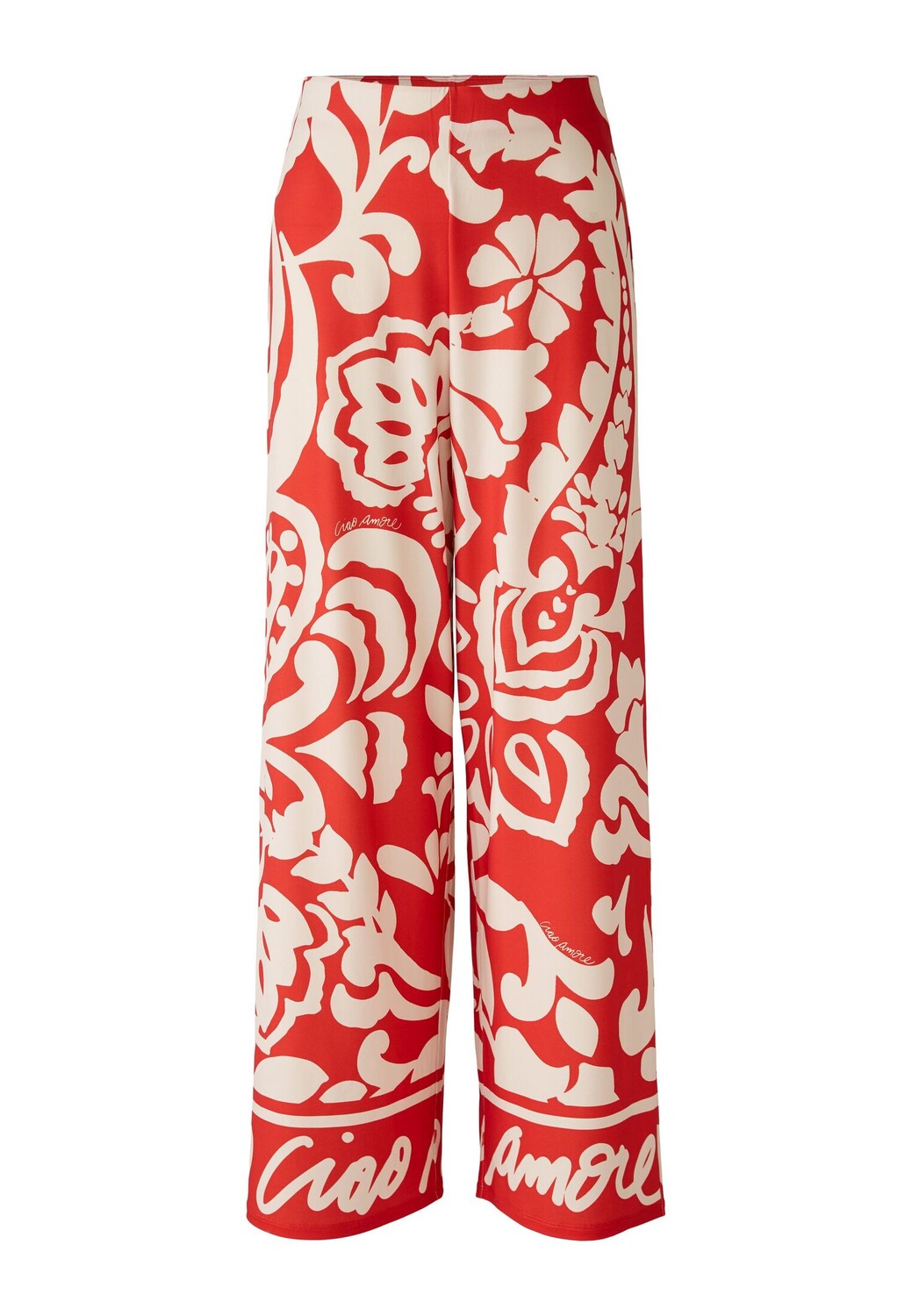 

Брюки Oui Marlenehose Silky Touch Qualität, цвет red white