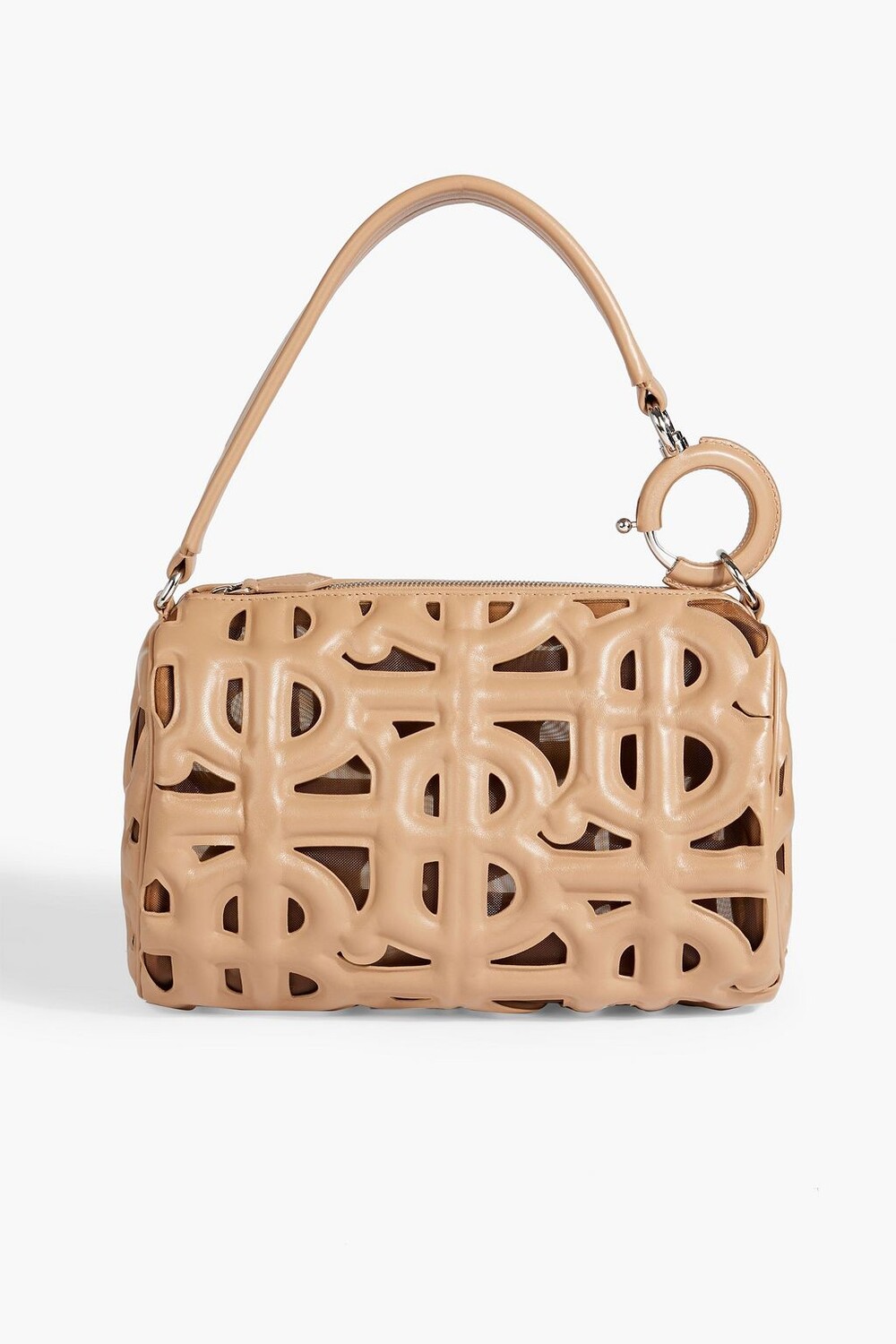 

Сумка на плечо из кожи, обработанной лазером BURBERRY, нейтральный