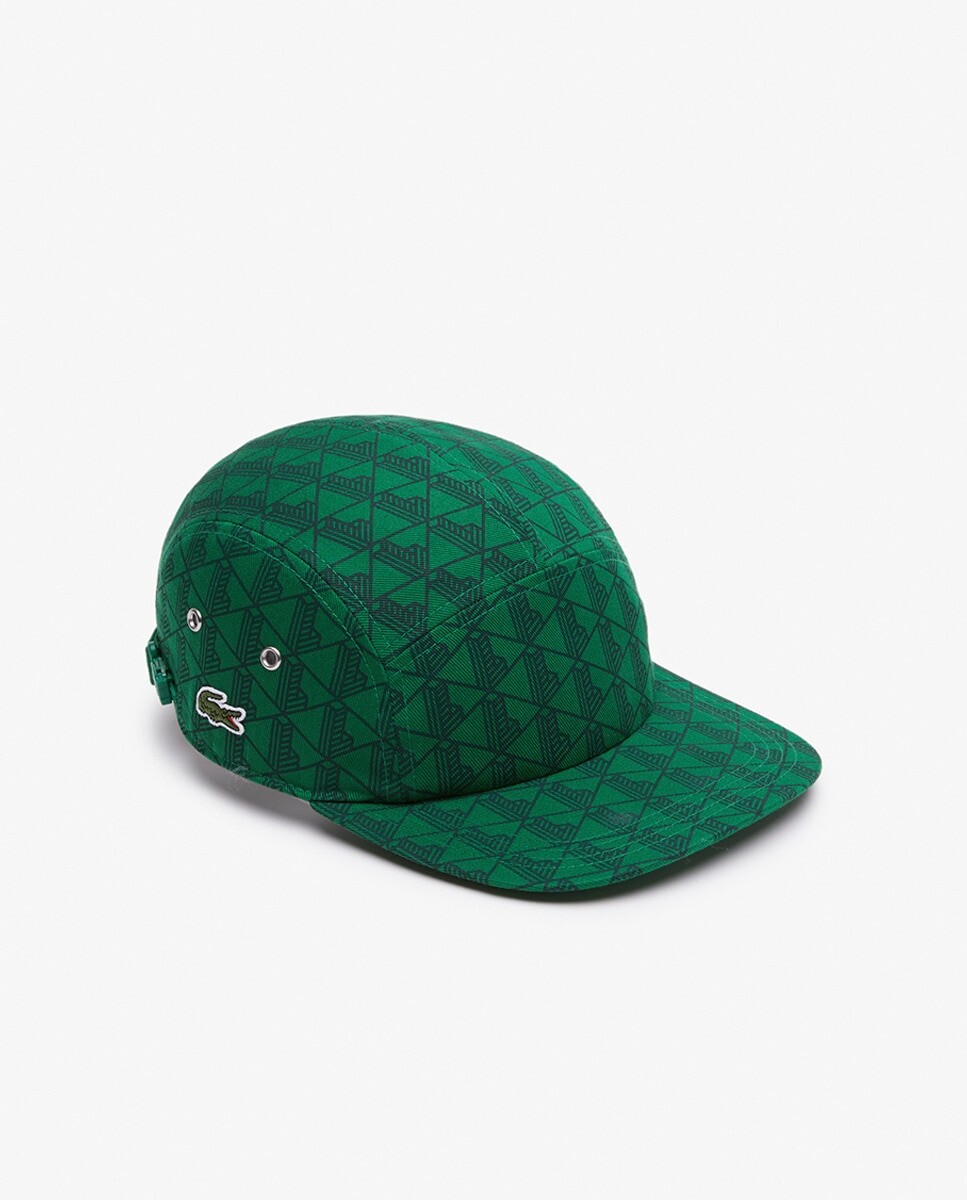 

Саржевая жокейская кепка с монограммой и принтом Lacoste, зеленый