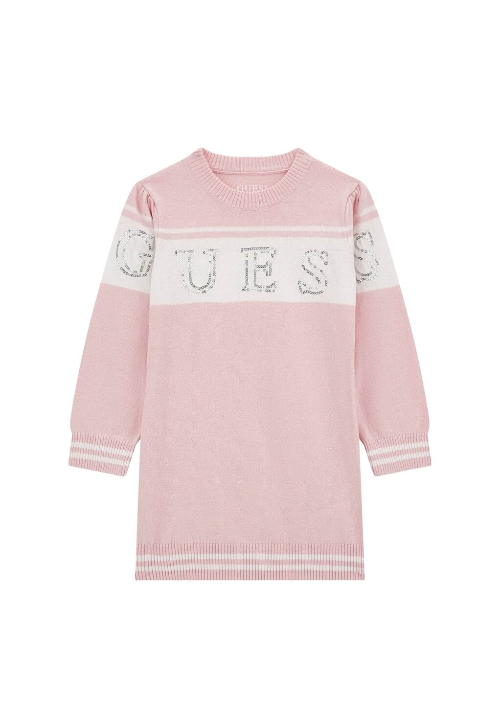 

Трикотажное платье MAGLIA LOGO CON STRASS Guess, розовый