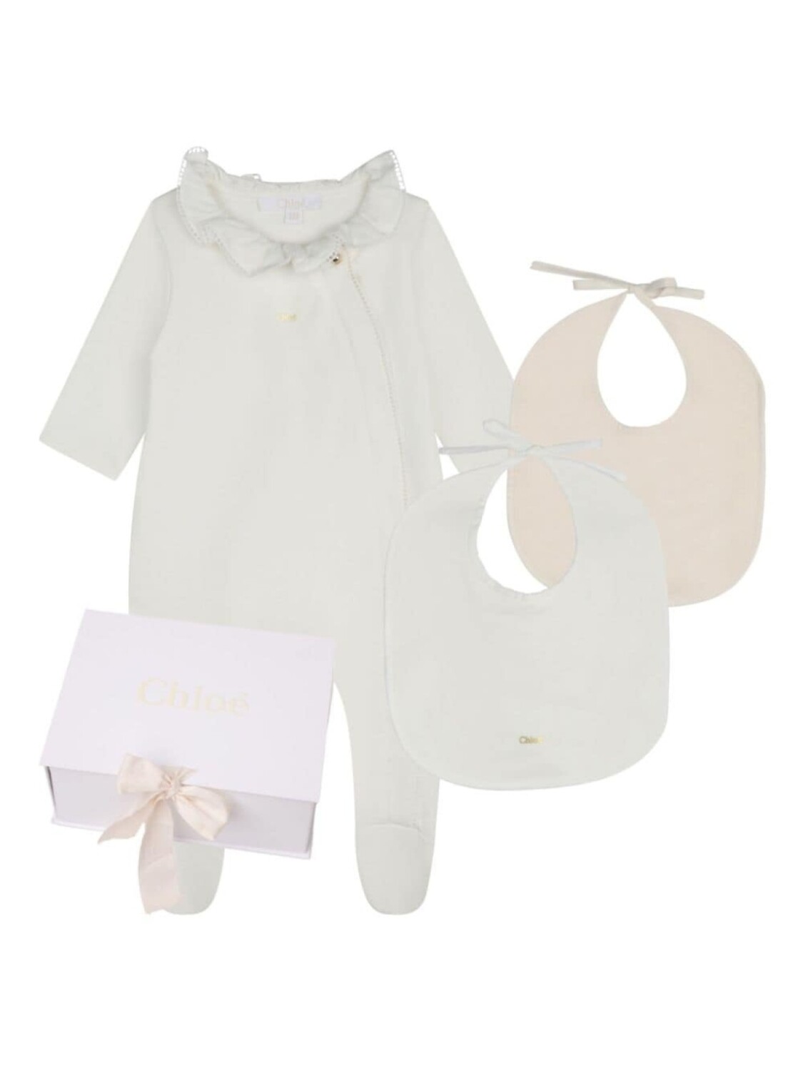 

Chloé Kids комплект для новорожденного с оборками, белый