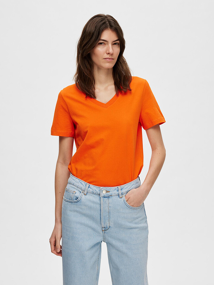 

Футболка SELECTED FEMME Essential, оранжевый