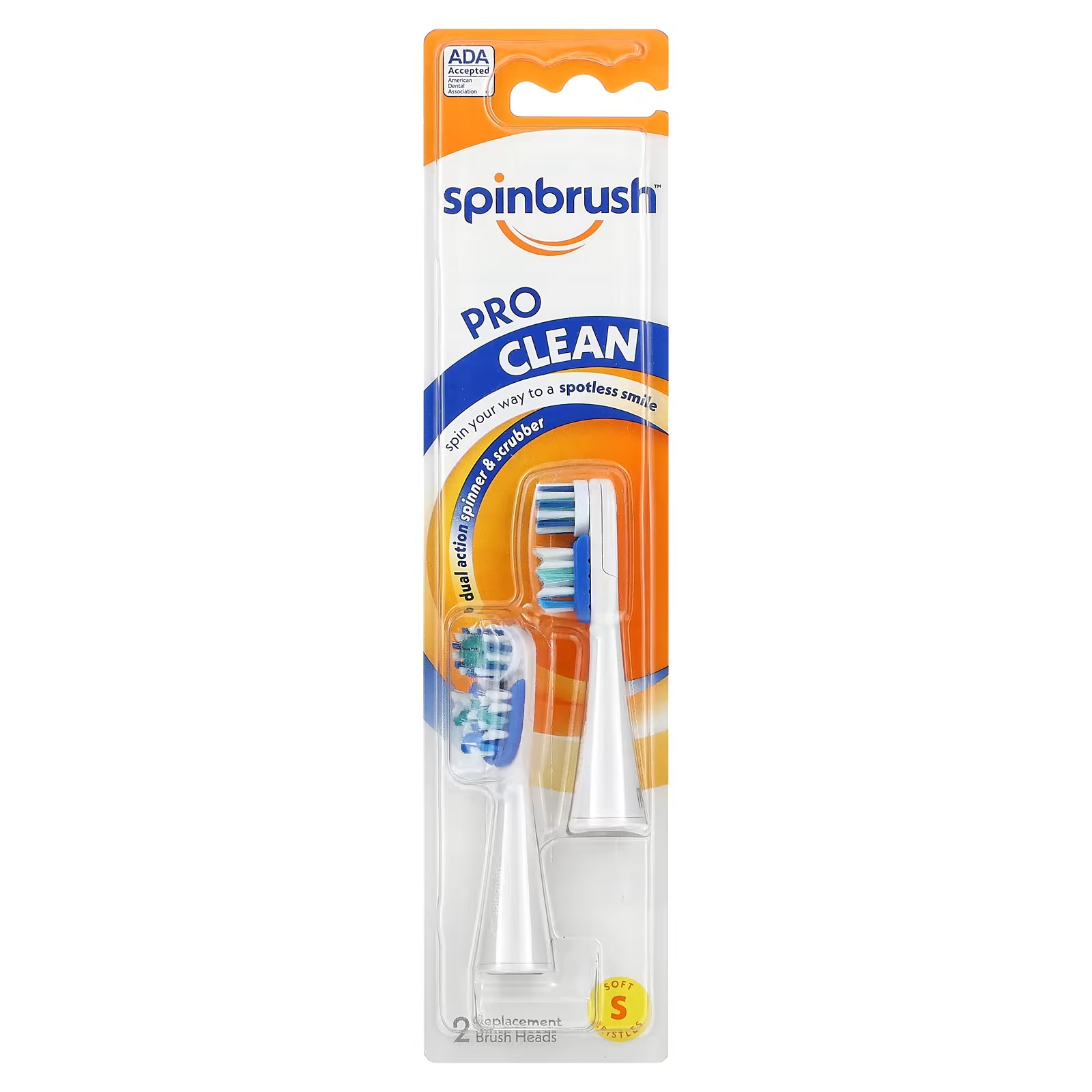 Сменные насадки Spinbrush Pro Clean с мягкой щетиной