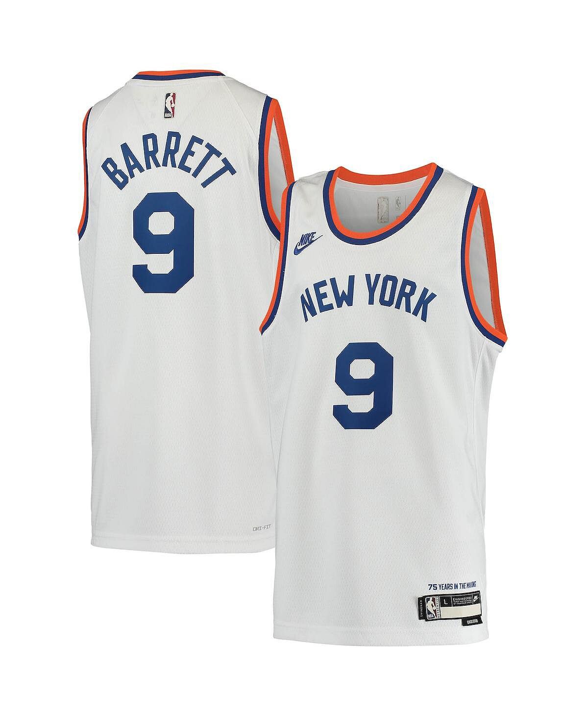 

Джерси Big Boys RJ Barrett White New York Knicks 2021/22 Swingman Player — классическое издание Nike