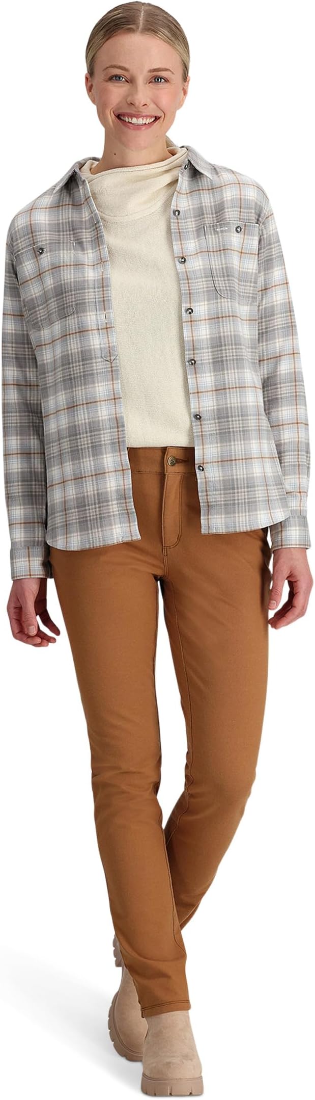 Рубашка Lieback Flex Tunic Long Sleeve Royal Robbins, цвет Ivory Rush Creek Plaid