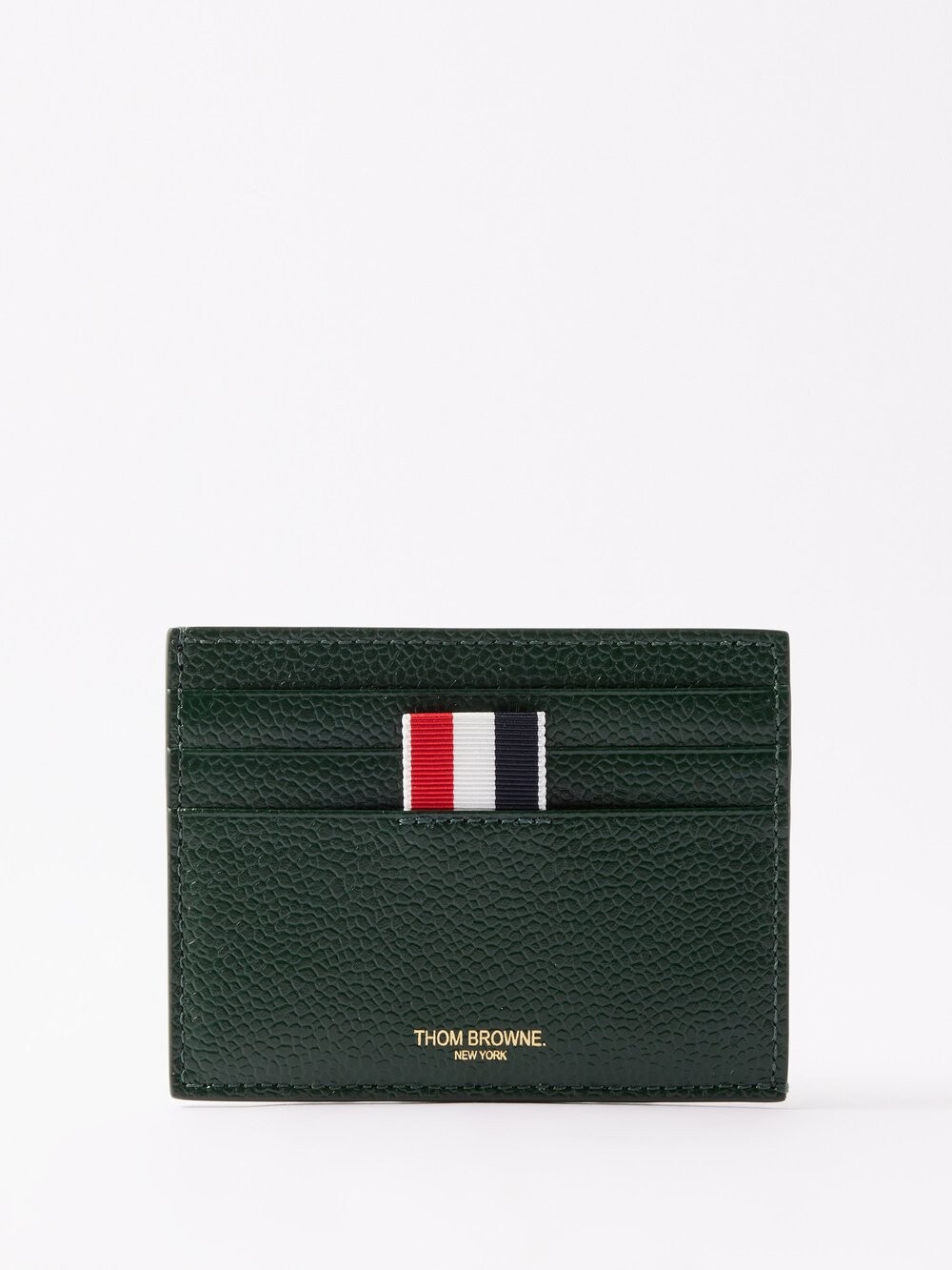 

Картхолдер four bar из зерненой кожи Thom Browne, зеленый