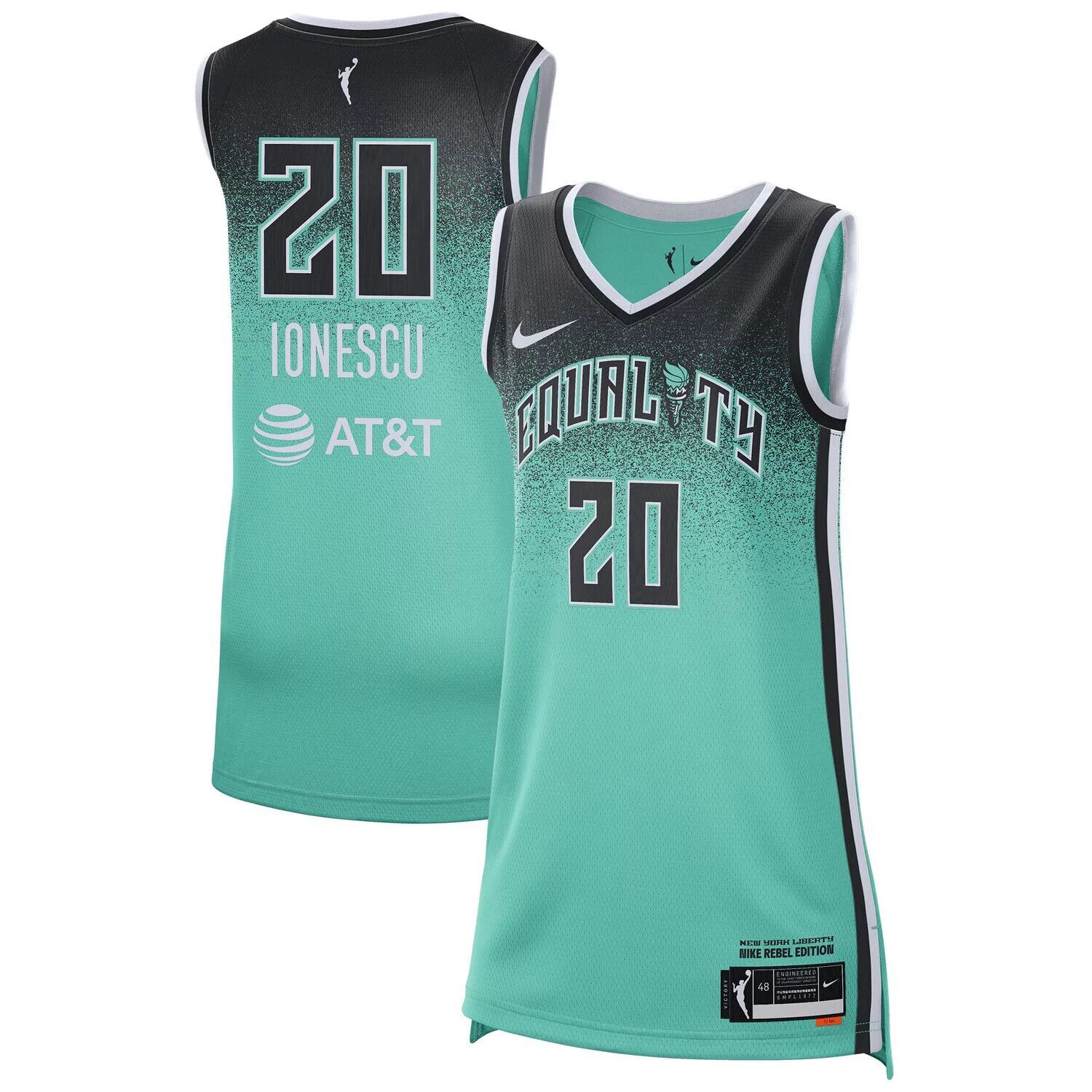 

Женское джерси Nike Sabrina Ionescu Mint New York Liberty 2023 Rebel Edition Victory Player Nike