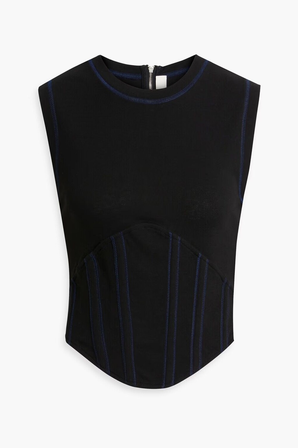 

Майка из хлопкового джерси с прострочкой Dion Lee, черный