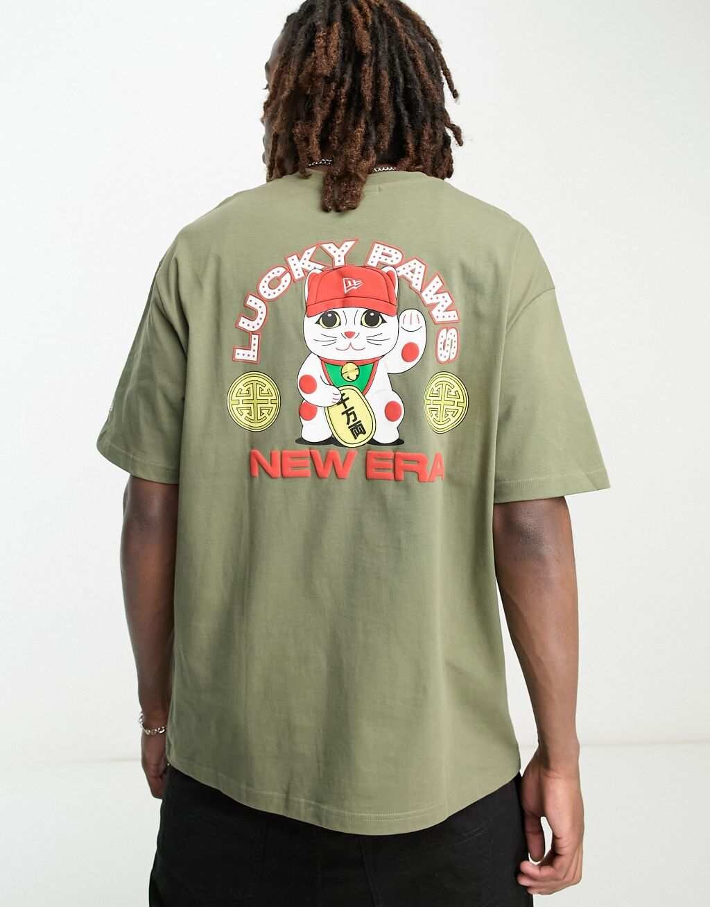 

Футболка цвета хаки New Era Lucky Paws