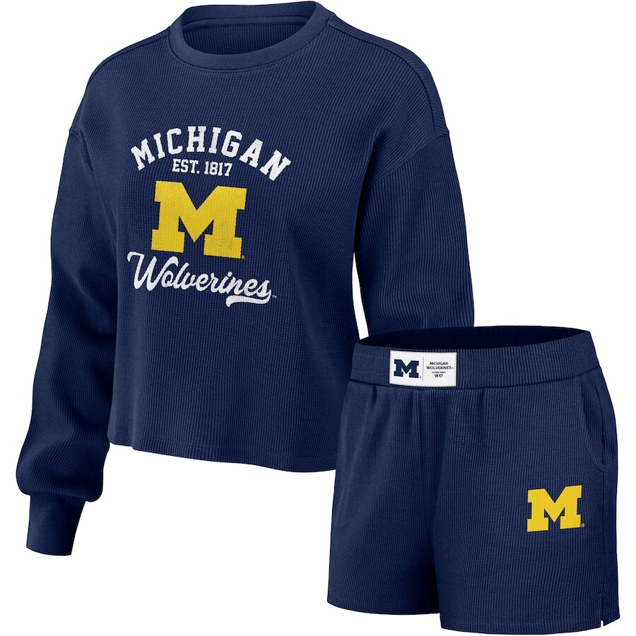 

Пижамный комплект WEAR by Erin Andrews Michigan Wolverines, нави