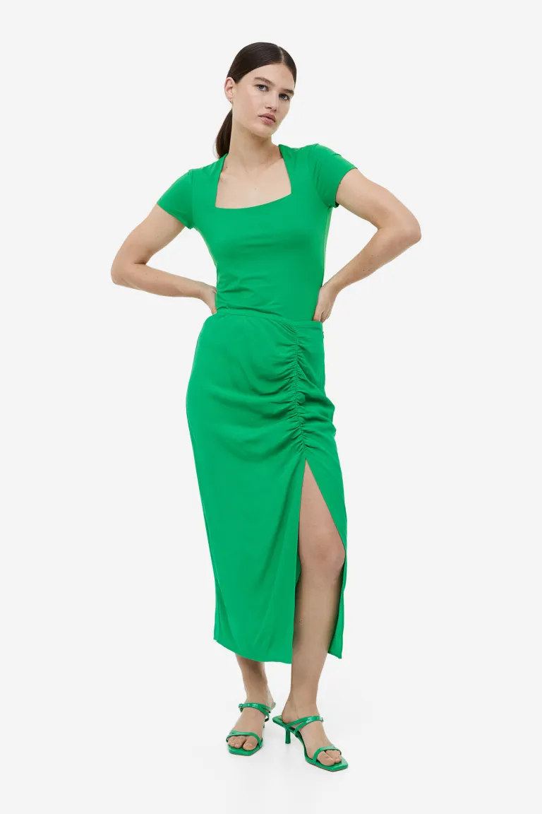 

Блузка с квадратным вырезом H&M, зеленый