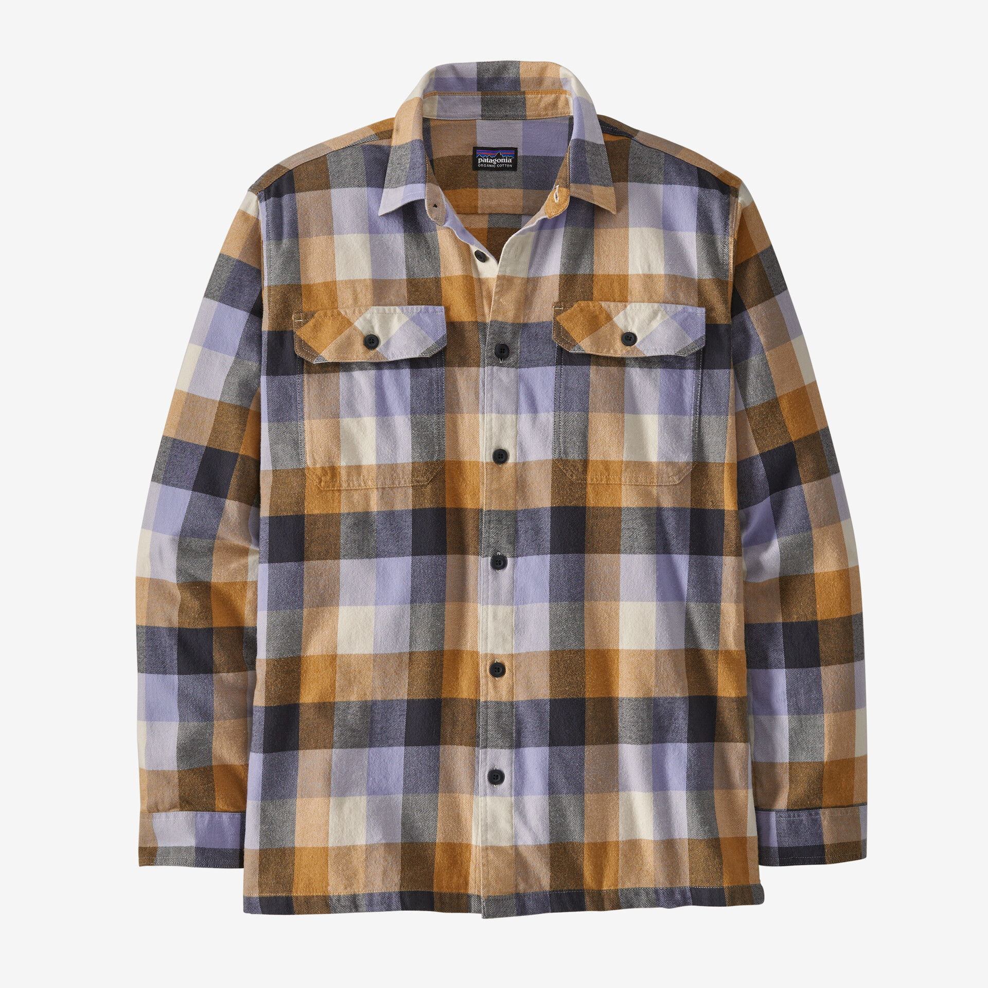 цена Мужская фланелевая рубашка среднего веса из органического хлопка с длинными рукавами Fjord Patagonia, цвет Guides: Dried Mango