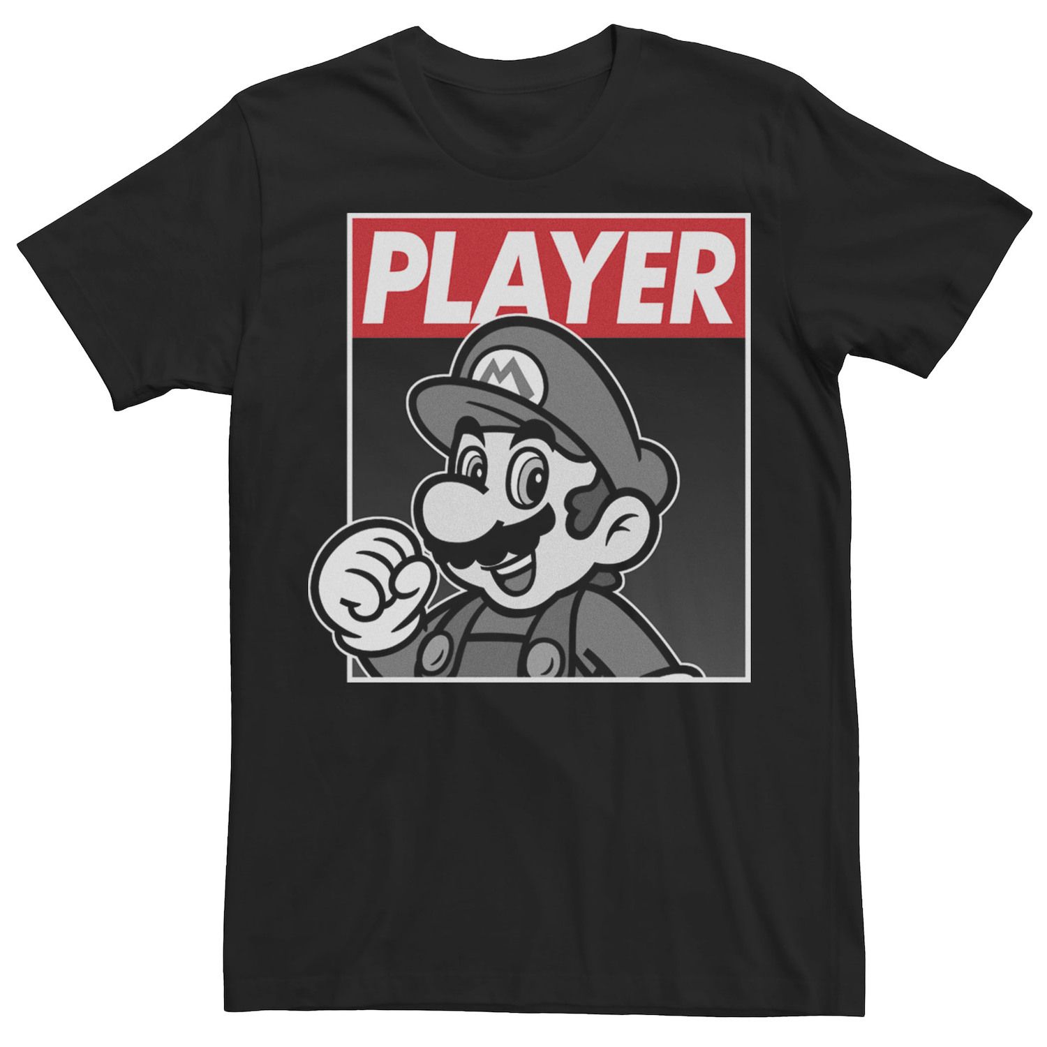 Мужская красная футболка с плакатом Nintendo Super Mario Player Licensed Character