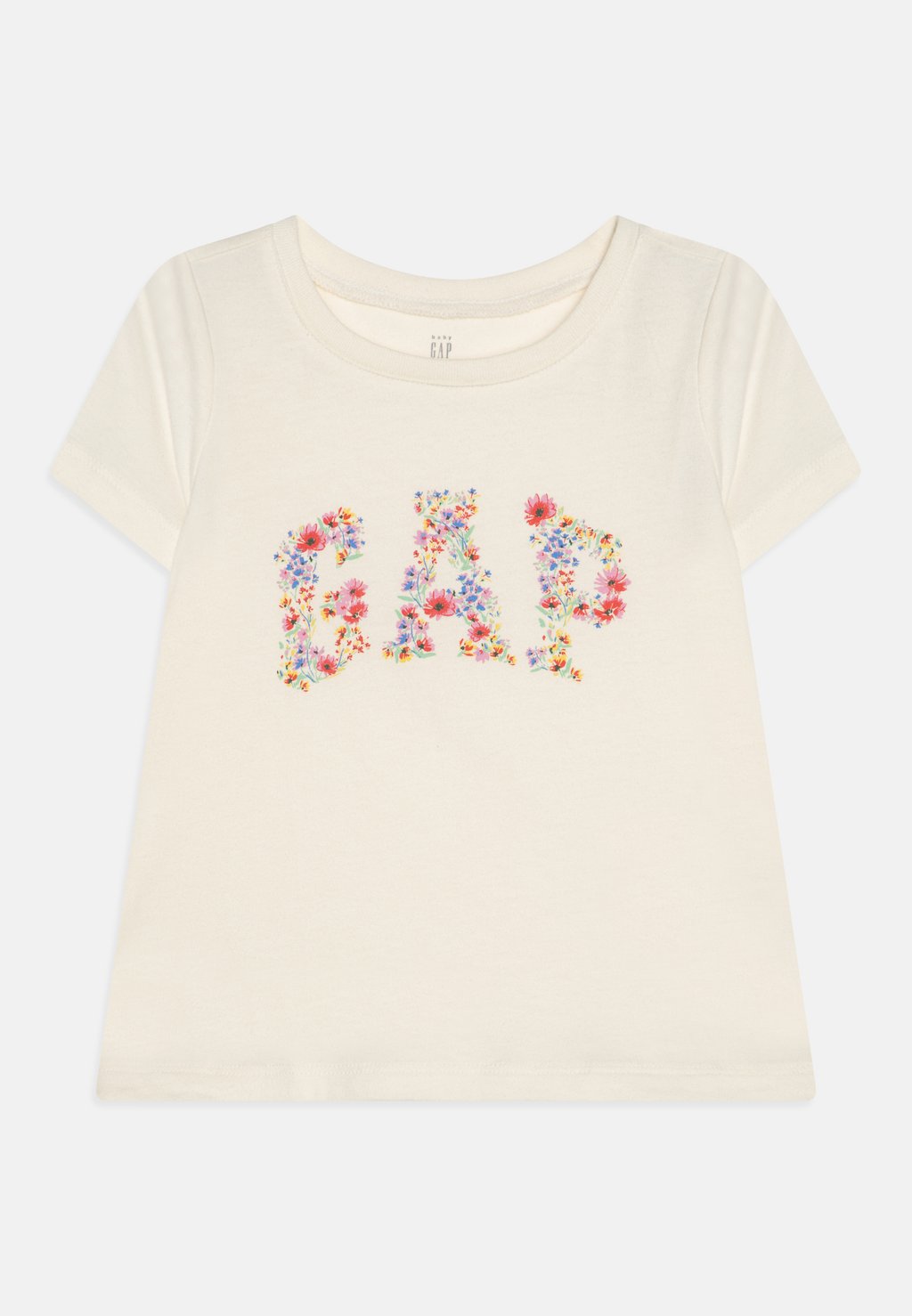 футболка с принтом Toddler Girl Logo GAP, слоновая кость