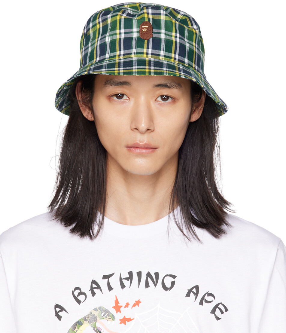 

Зеленая панама в клетку BAPE