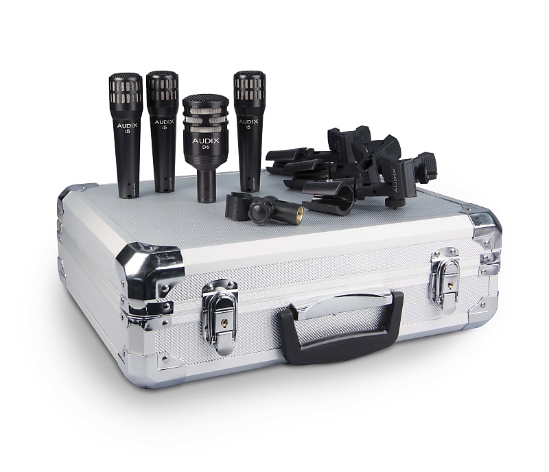 audix dp4 комплект из 4 микрофонов для ударных 3 х i5 и d6 кейс Комплект микрофонов Audix DP4 4-Piece Drum Mic Pack with Case, Clips
