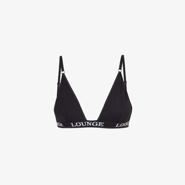 

Бюстгальтер из эластичного джерси с надписью Bamboo Lounge Underwear, черный