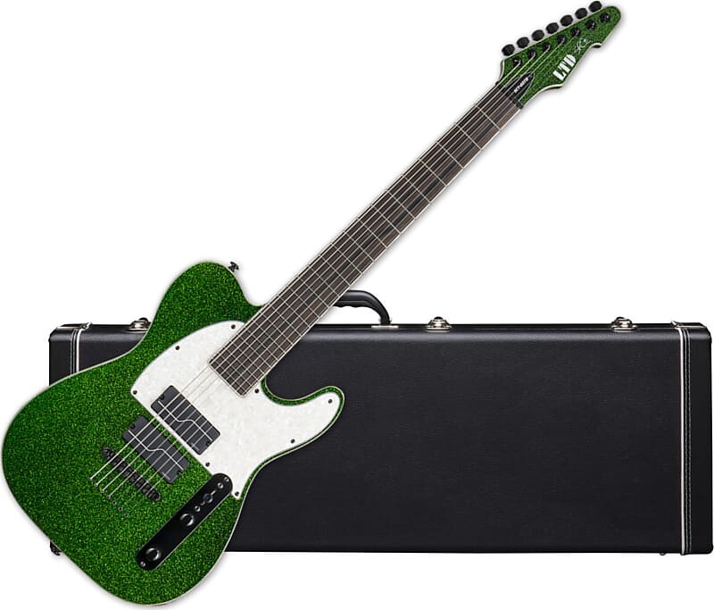 

Электрогитара ESP LTD SCT-607 Stephen Carpenter Baritone Electric Guitar, Green Sparkle w/Case