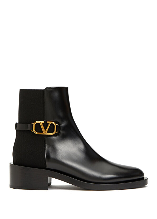 

Черные женские кожаные ботинки vlogo Valentino Garavani