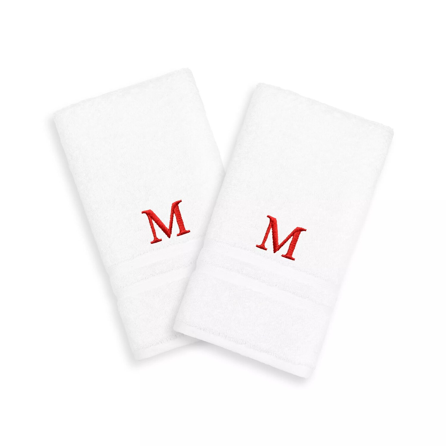 

Linum Home Textiles, 2 упаковки красных полотенец для рук с монограммой