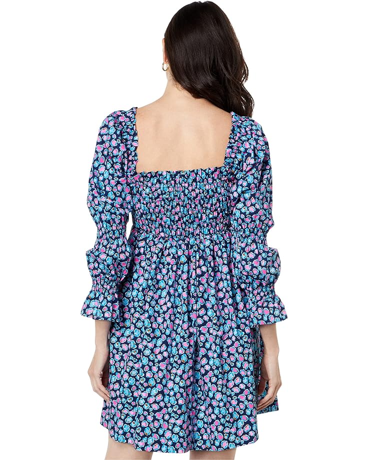 Платье Lilly Pulitzer Beyonca Long Sleeve Smock Dress, цвет Seabreeze Blue Low Tide Navy Spotted in the Wild in the wild