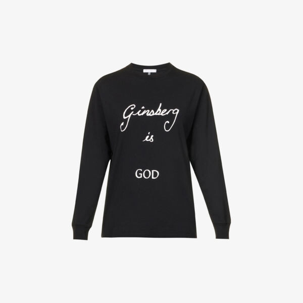 

Футболка Ginsberg is God из органического хлопка с фирменным принтом Bella Freud, черный