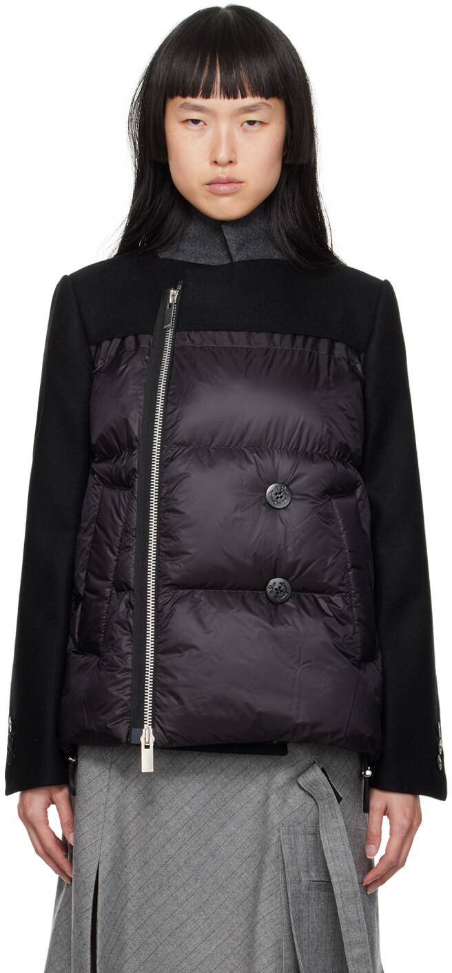 

Черная куртка со вставками sacai, Черный