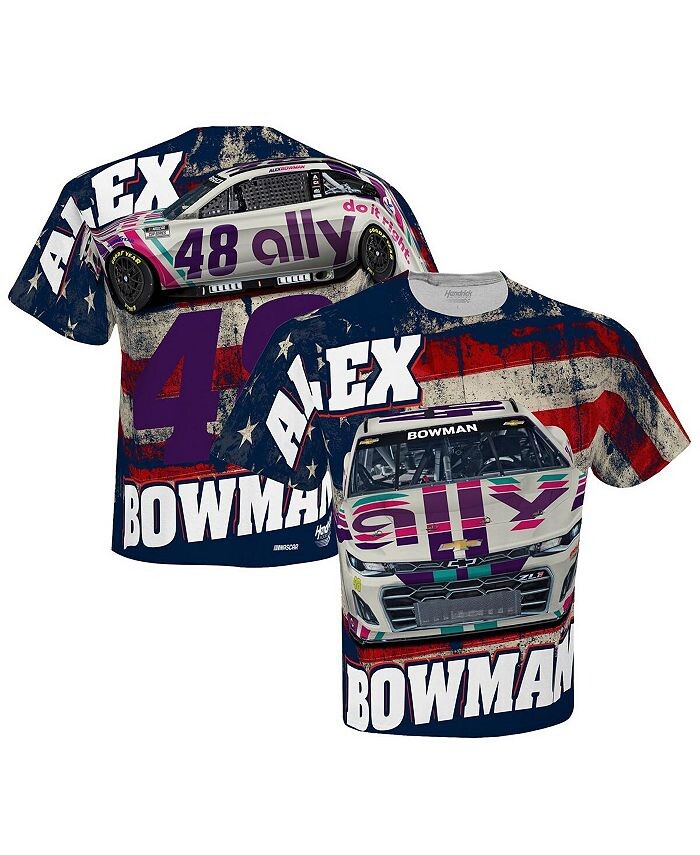 

Мужская белая футболка Alex Bowman Ally с сублимированным патриотическим принтом Total Hendrick Motorsports Team Collection, белый
