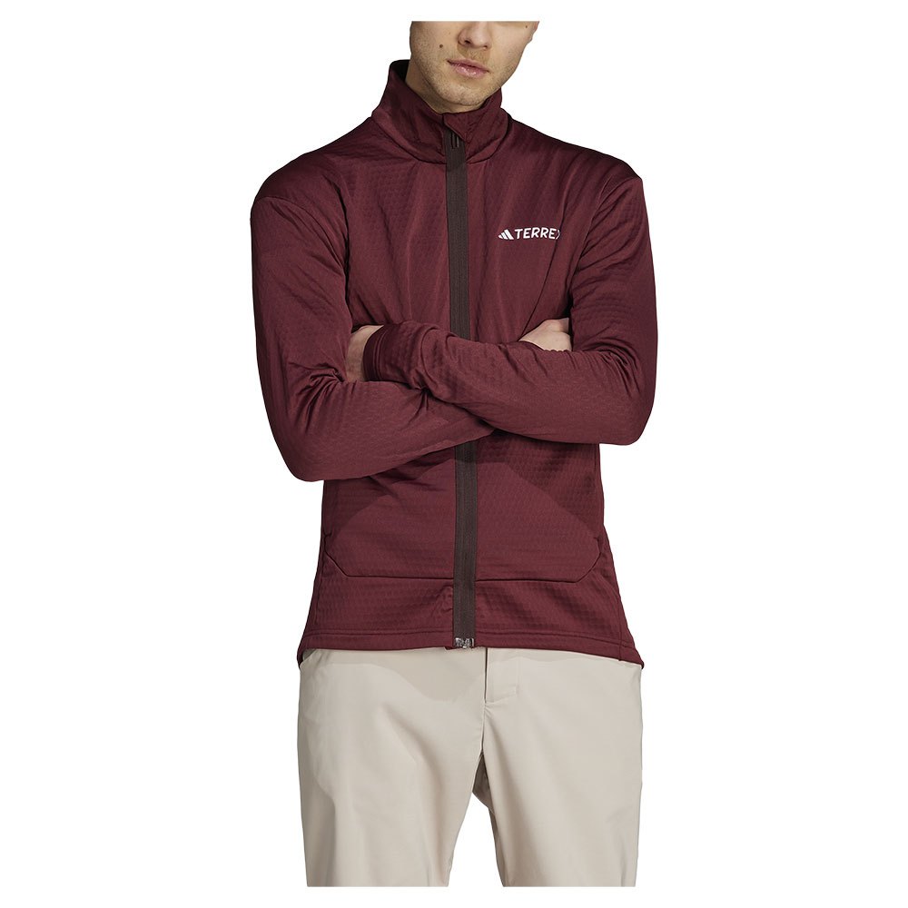 

Толстовка на молнии adidas Terrex Multi Light Fleece, красный