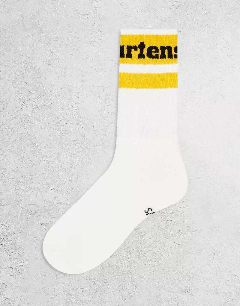 

Бело-желтые носки с логотипом Dr Martens Athletic