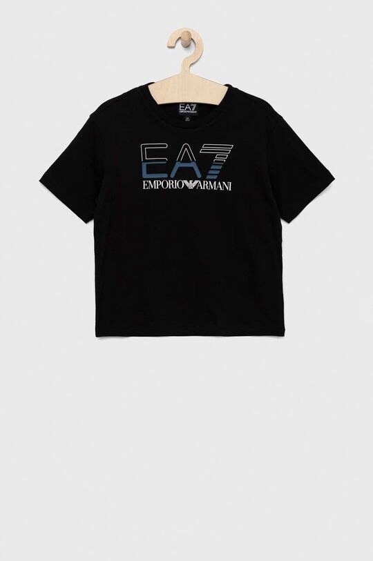 

Хлопковая футболка для детей EA7 Emporio Armani, черный