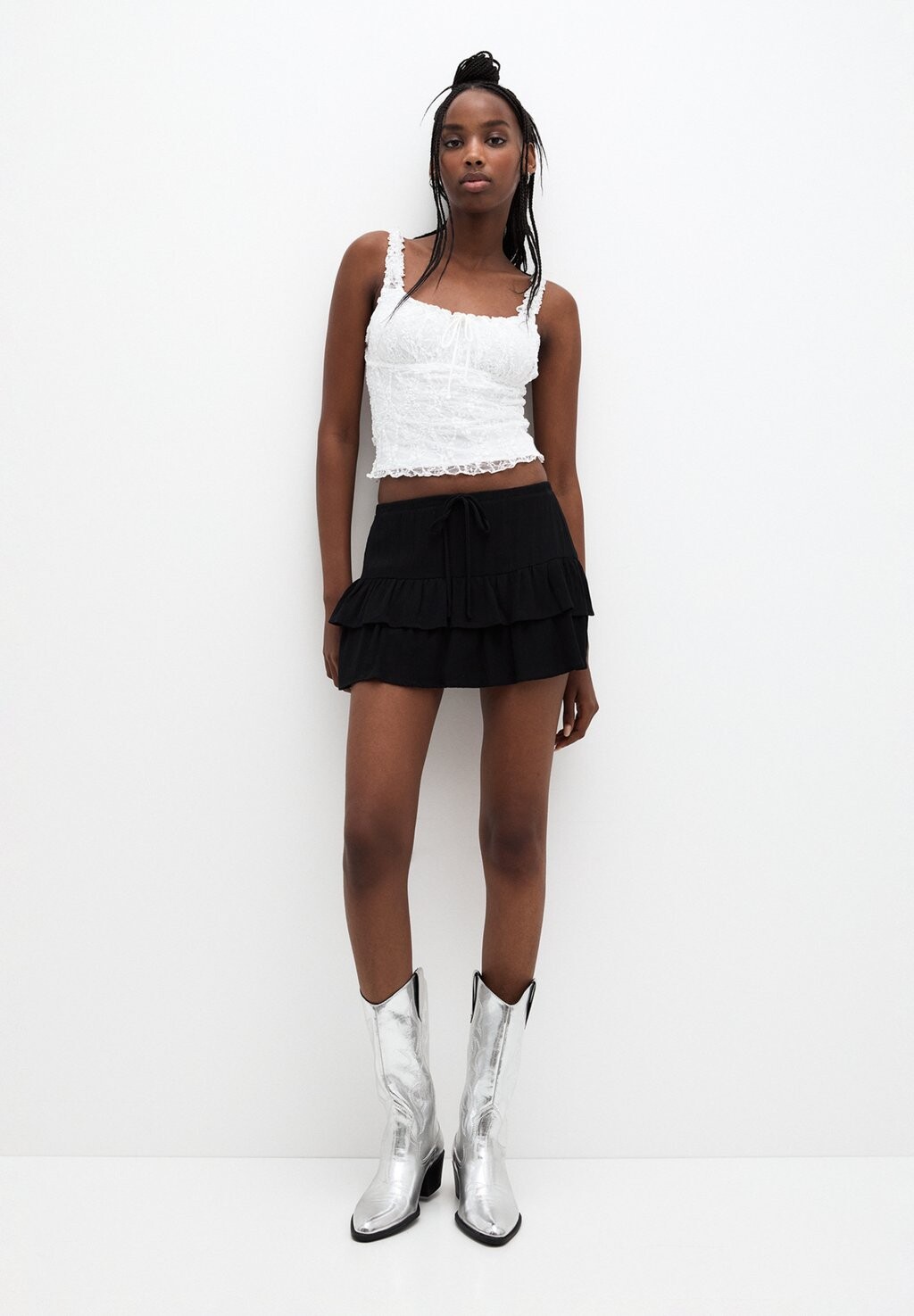 

Блуза SCALLOPED PULL&BEAR, белый